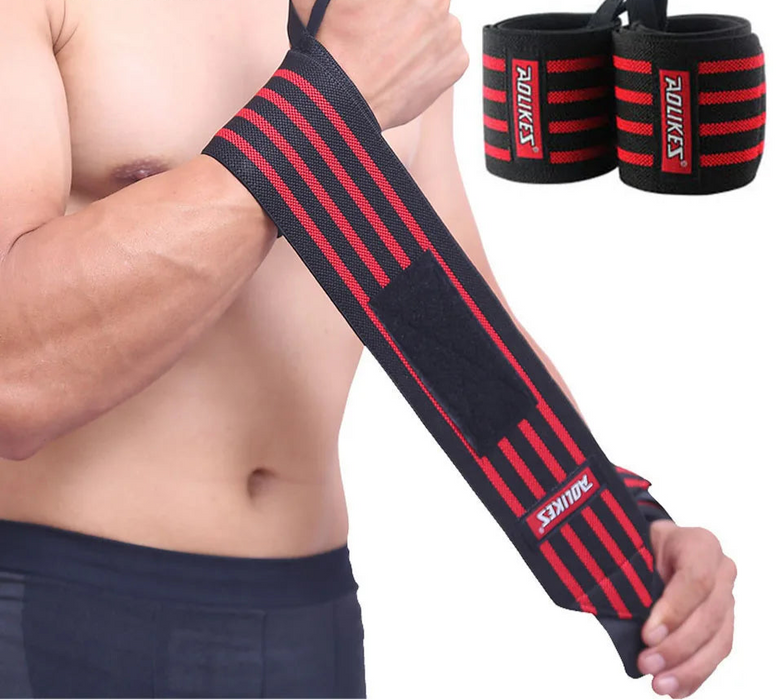 Pair of Weight Lifting Wrist Support Straps Gym Training Brace