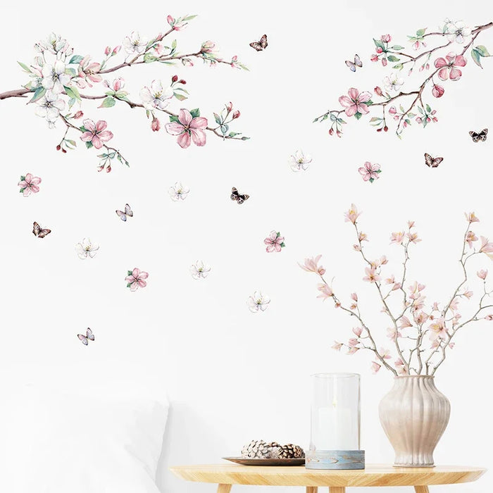 Floral Butterfly Wall Decals For Room Decor