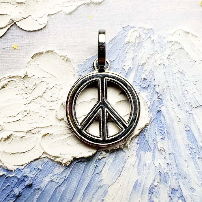 925 Sterling Silver Colourful Peace Pendant Fine Jewelry For Men & Women