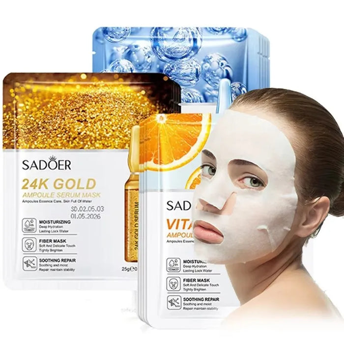5 / 10 Piece 24K Gold Hyaluronic Acid Face Masks