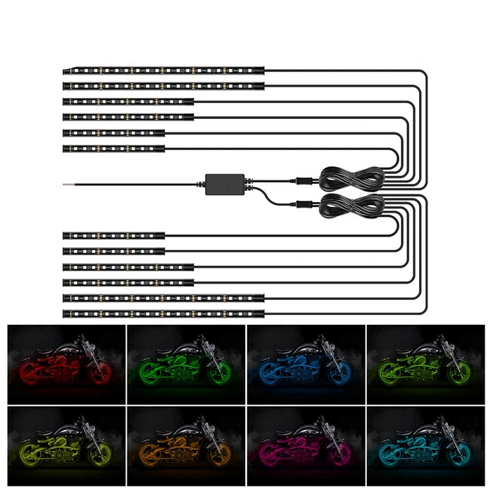 Rgb Led Car / Motorcycle Ambient Lamp Waterproof Sound Control Flexible 5050 Smd