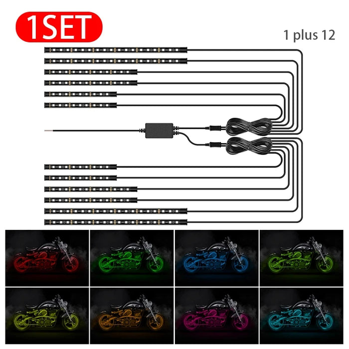 Rgb Led Car / Motorcycle Ambient Lamp Waterproof Sound Control Flexible 5050 Smd