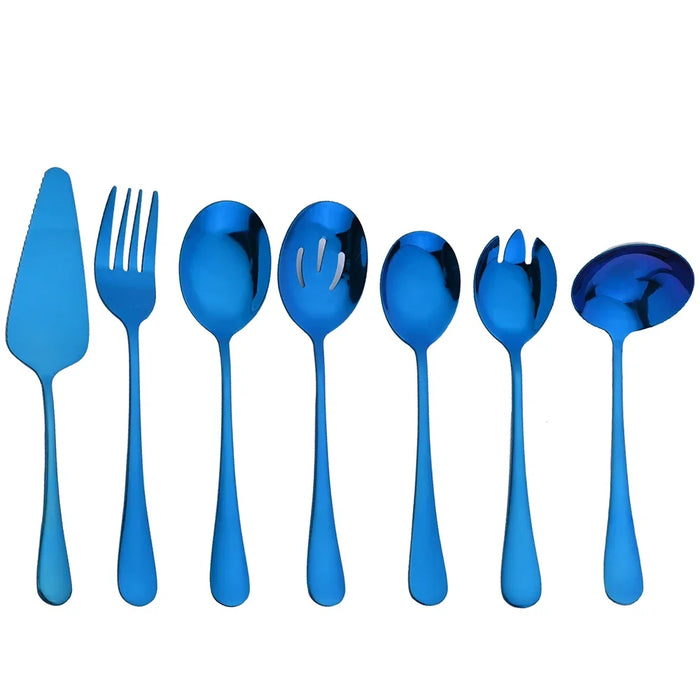 7 Piece Stainless Steel Cutlery Set For Dining And Serving