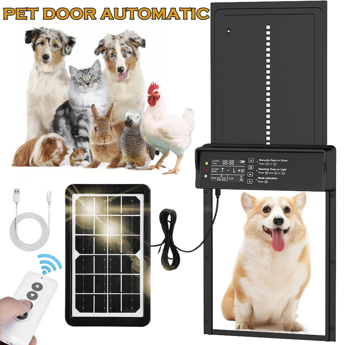 Smart Solar Pet Door With Timer & Remote