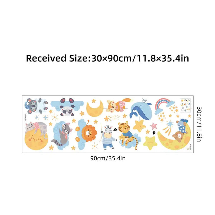 Adorable Cartoon Animal Wall Decals For Kids Room Decor
