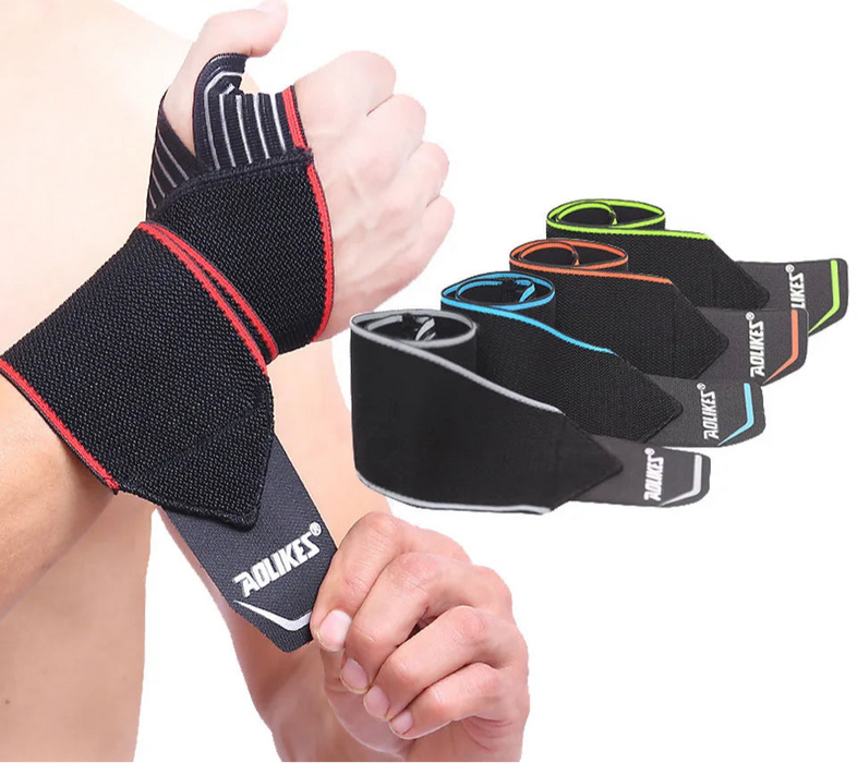Pair of Powerlifting Wrist Support Strap Gym Crossfit Compression Brace