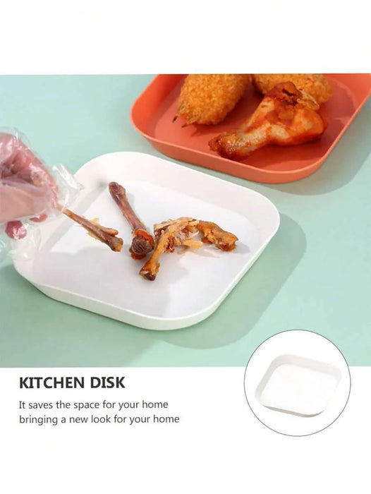 4 / 8 / 12 Piece Reusable White Plastic Square Plates Perfect For Camping Picnics And Restaurants