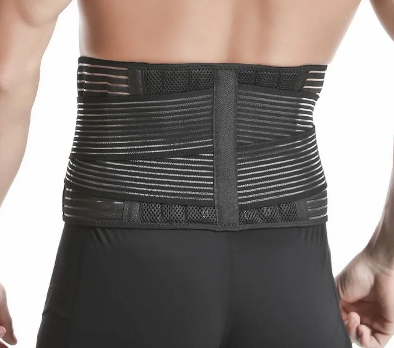 Lower Back Pain Relief Brace With 6 Springs Breathable Lumbar Support Belt For Work Unisex Fit