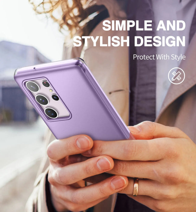 For Samsung Galaxy S23 Ultra 6.8 Inch Dual-Layer Protection Shockproof Rugged Bumper Case With Built-In Screen Protector