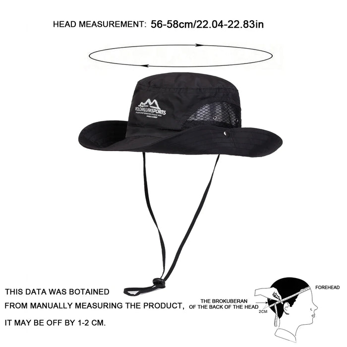 Quick Drying Mountain Print Bucket Hat For Men Breathable & Sun Protective