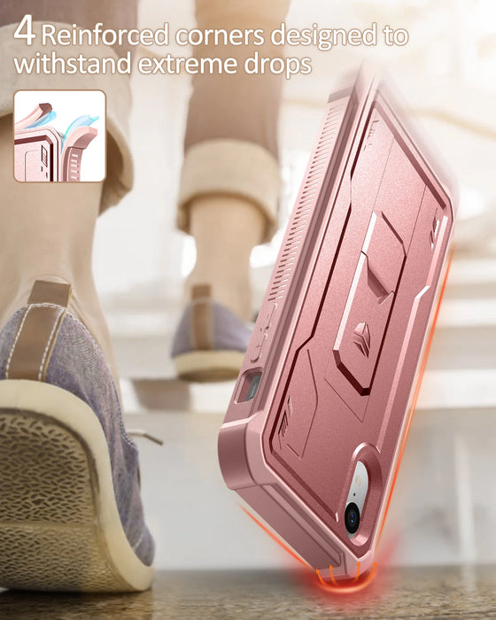 For Iphone Xr 6.1 Inch Full-Body Bumper Military Grade Armor Shockproof Case Kickstand With Built-In Screen Protector