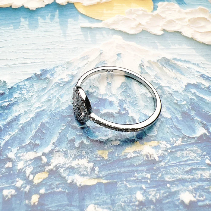 925 Sterling Silver Peace Symbol Ring Europe Style Glam Jewelry For Women