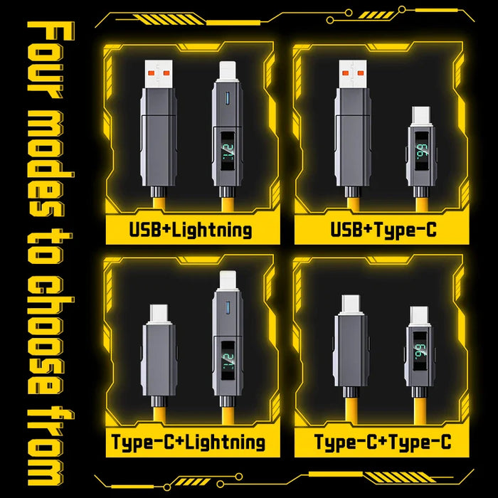4 In 1 Usb C Fast Charging Cable With Pd 66W 2 In 2 Pd 3A For Iphone / Samsung