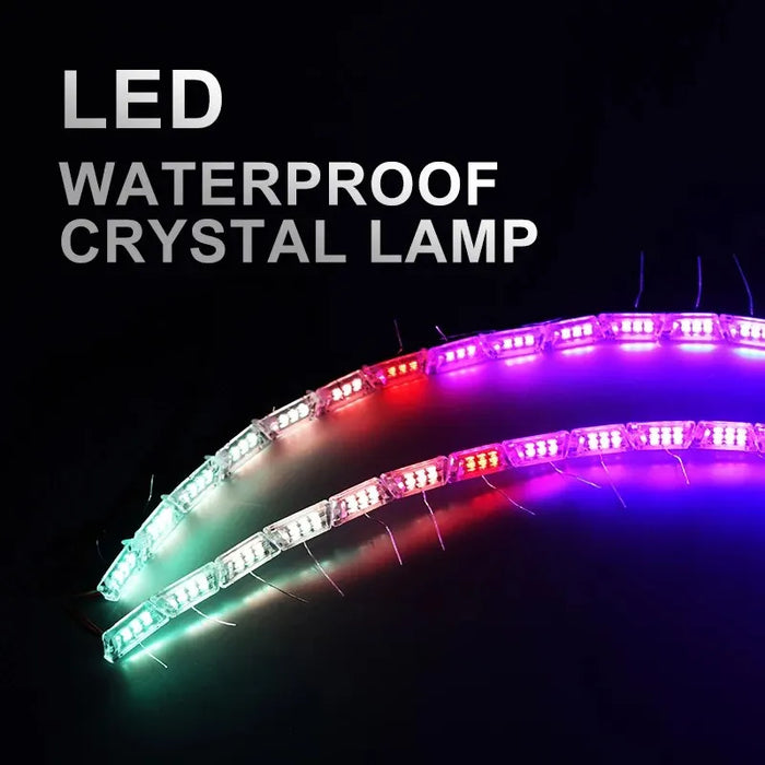 2Pcs Led Headlight Drl Daytime Running Light Strip Angel Eye Turn Signal Lamp