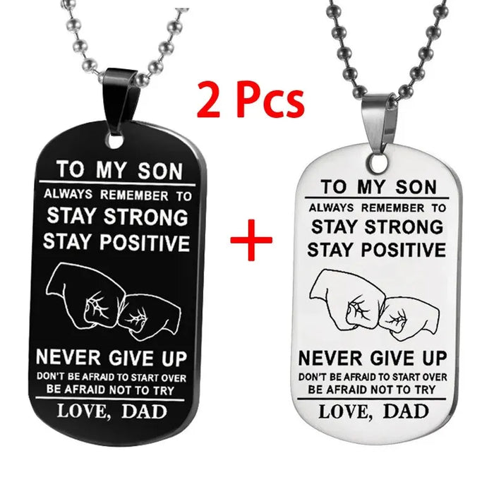 Stainless Steel Son Tag Necklace