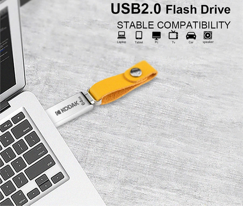 Kodak Metal USB Flash Drive 32gb / 64gb / 128gb Leather Mini U Disk Desktop Storage
