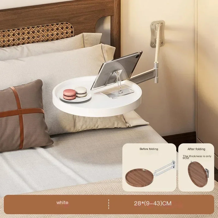 Compact Wall Mounted Bedside Table With Storage Shelves