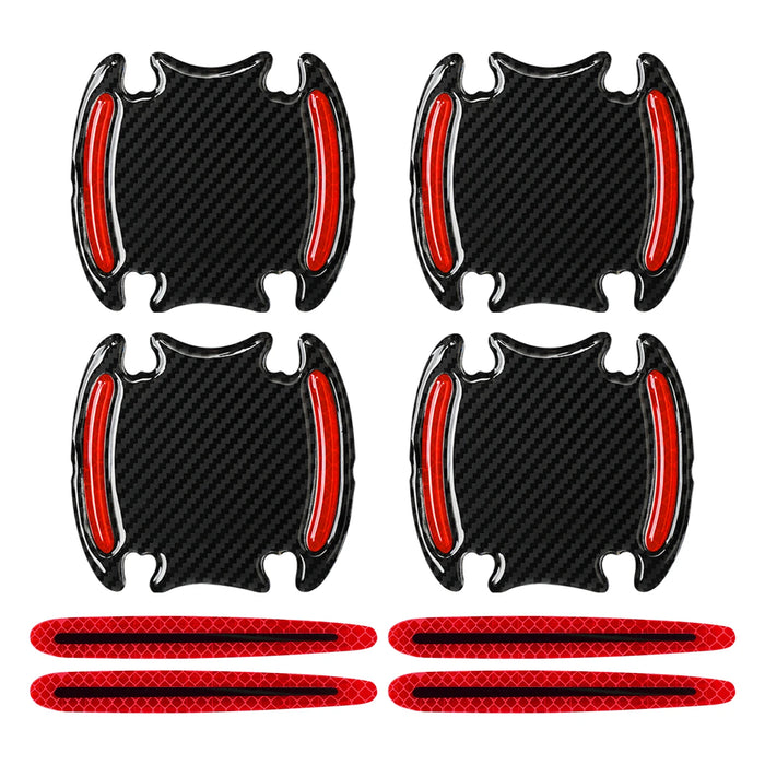 8Pcs 3D Reflective Sticker Tape For Car Fender Bumper Door Handle Auto Exterior Accessories