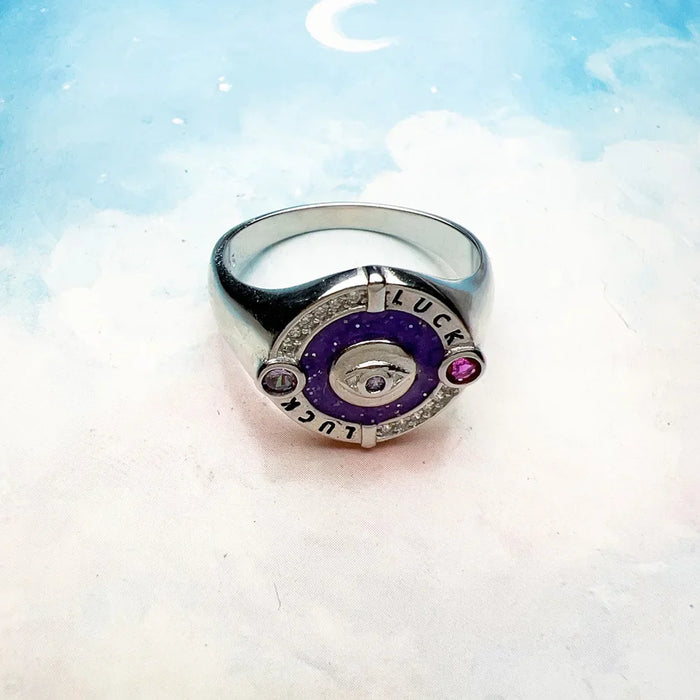 925 Sterling Silver Vintage Cosmic Talisman Signet Ring