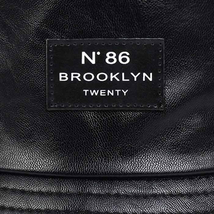 Stylish Unisex Pu Leather Bucket Hat For Outdoor Sun Protection