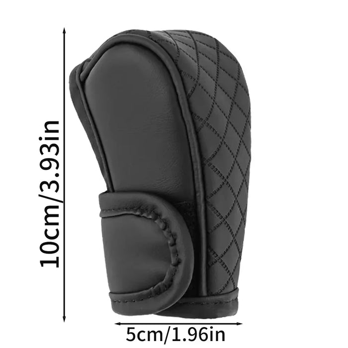 Soft Pu Leather Car Shift Handle Cover Non-Slip & Wear-Resistant Knob Decor Interior Accessory