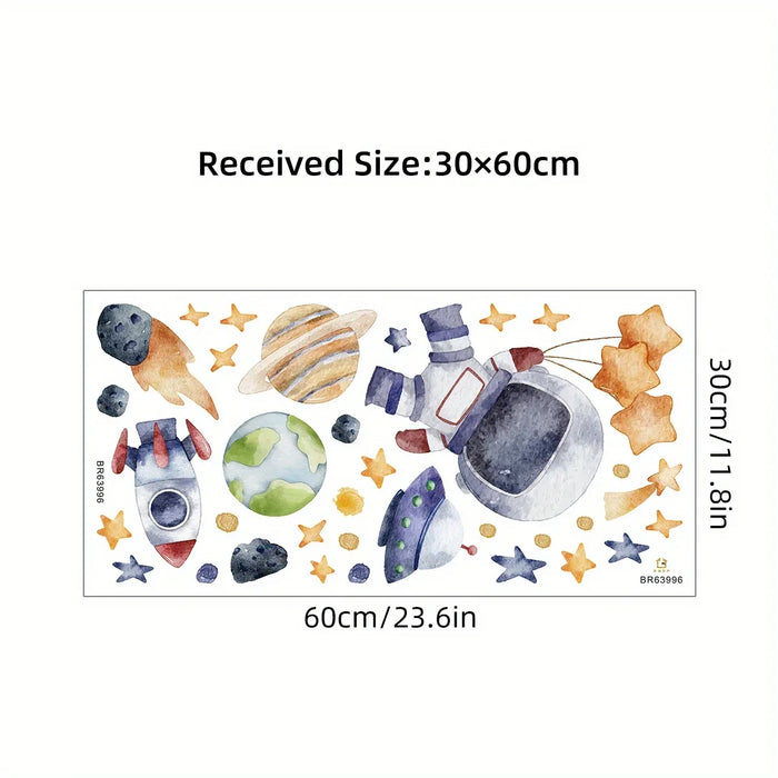Cartoon Astronaut Wall Sticker For Kids Room Decor