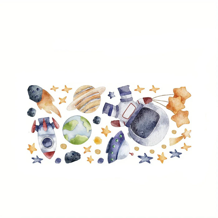 Cartoon Astronaut Wall Sticker For Kids Room Decor
