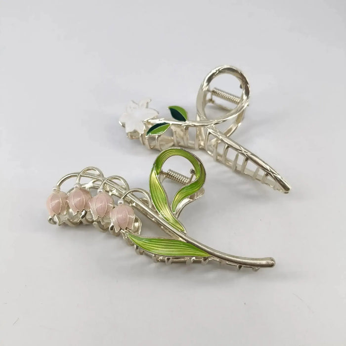 2 Piece Lily Lotus Flower Hair Claw Set for Women