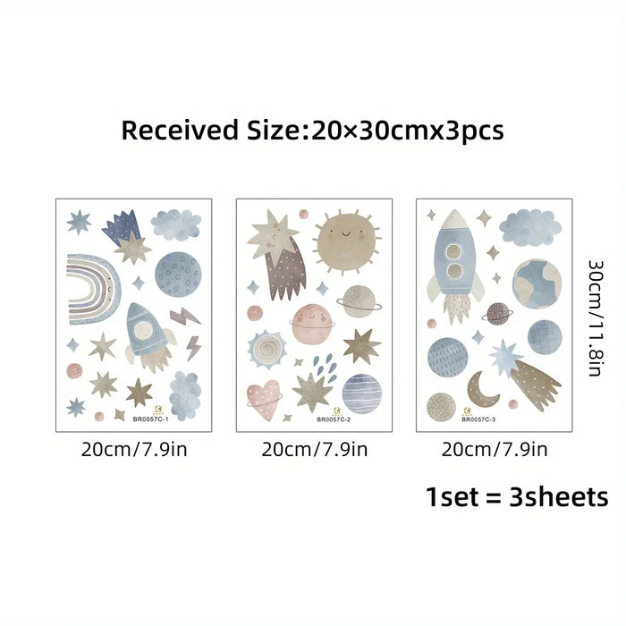 Space Themed Wall Stickers For Bedroom Or Nursery