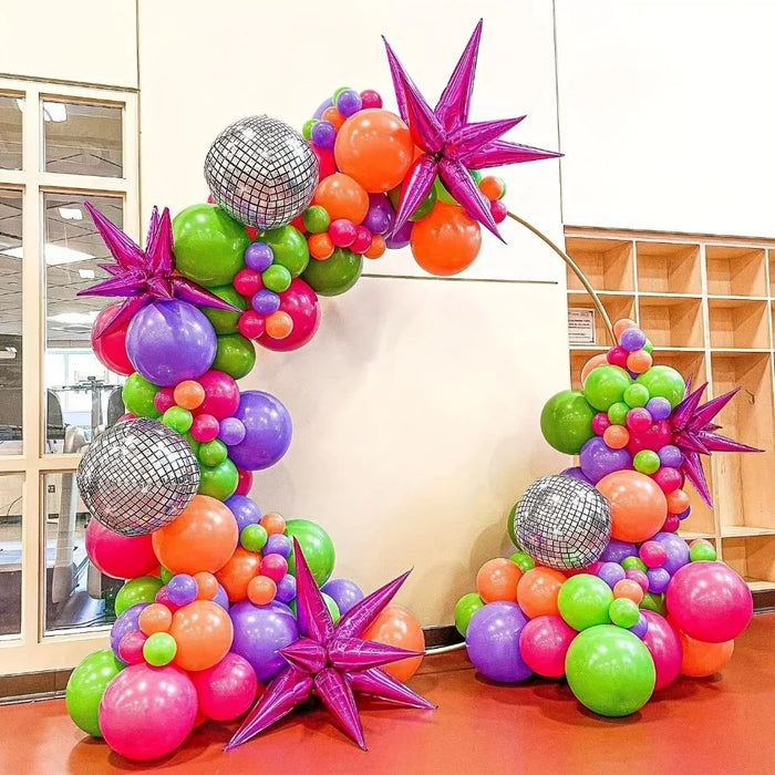 110Pcs Disco Balloon Garland Arch Kit Birthday Anniversary Graduation Holiday Indoor And Outdoor Decorations