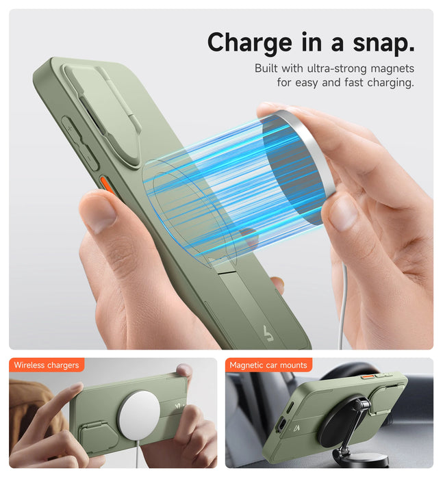 For Samsung Galaxy S25+ Plus Phone 6.7Inch Magnetic Shockproof Protective Case With Camera Protector Adjustable Metal Kickstand