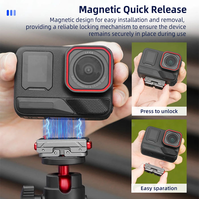 Magnetic Quick Release Mount For Insta360 Ace Pro 2 1 / 4 Screw Magnetic Adapter Mount Camera Frame Bracket Camera Accessories