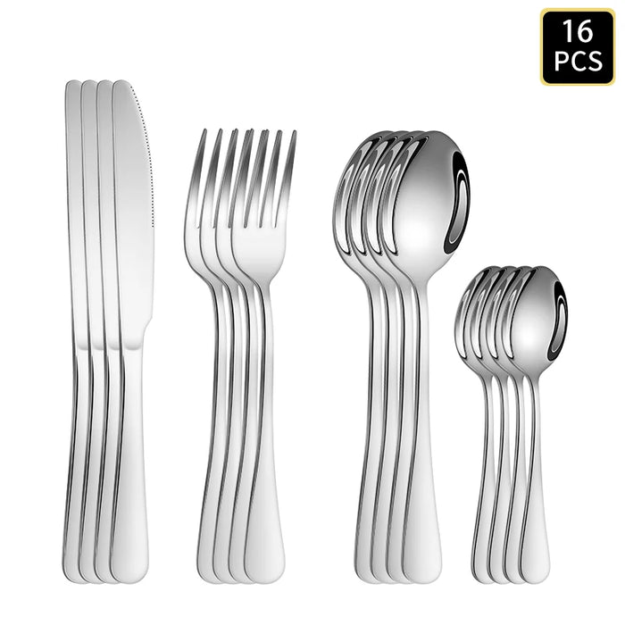 4 / 6 / 16 / 24 Piece Stainless Steel Cutlery Set For Family Dinner Or Hotel