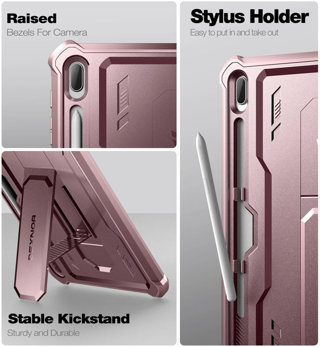 For Samsung Galaxy Tab S8+ S7+ Heavy Duty Shockproof Full Body Protective Case With Built-In Screen Protector & Pen Holder