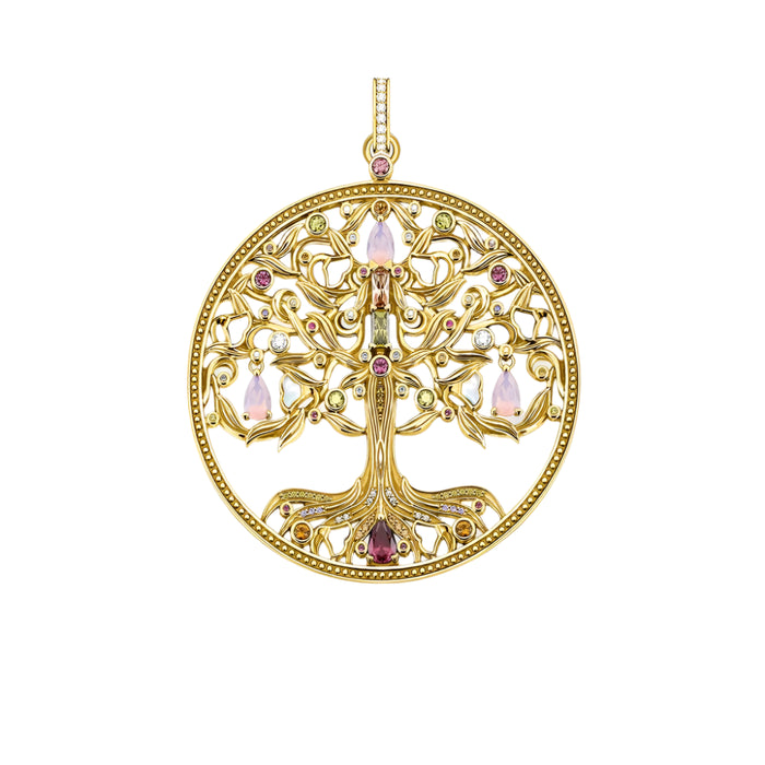 925 Sterling Silver Golden Colourful Tree Pendant 2022 Summer Romantic Jewelry Gift For Women