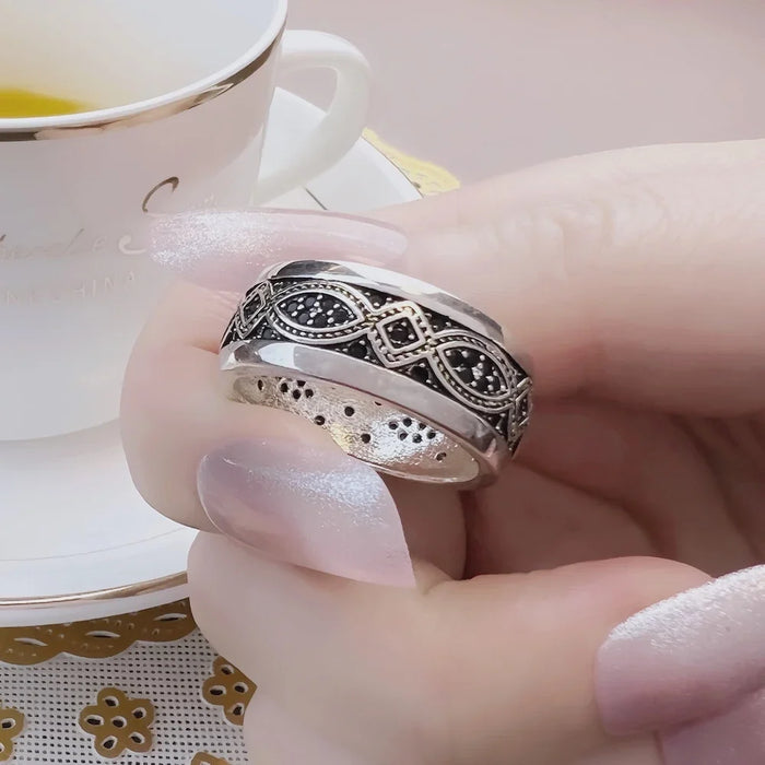 925 Sterling Silver Love Knot Wave Ring Gold Colour Fine Jewelry For Women & Men