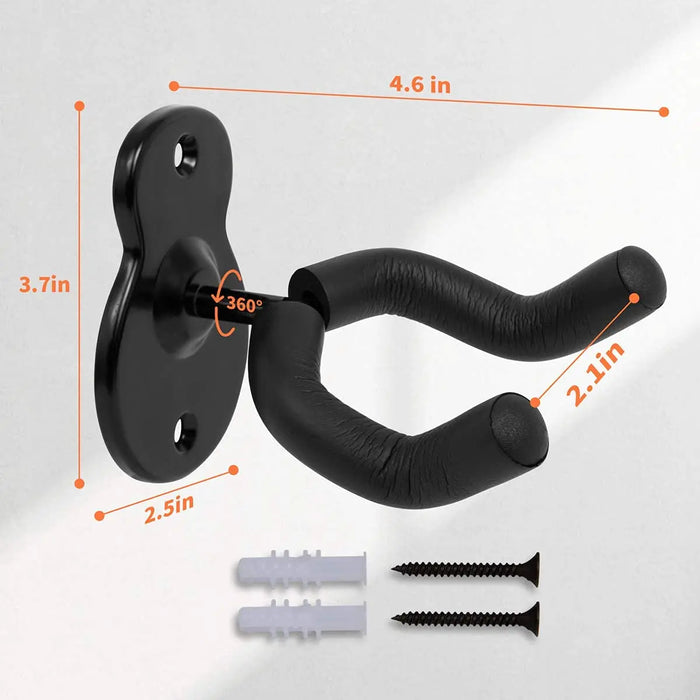 Metal Guitar Wall Mount Hanger Black