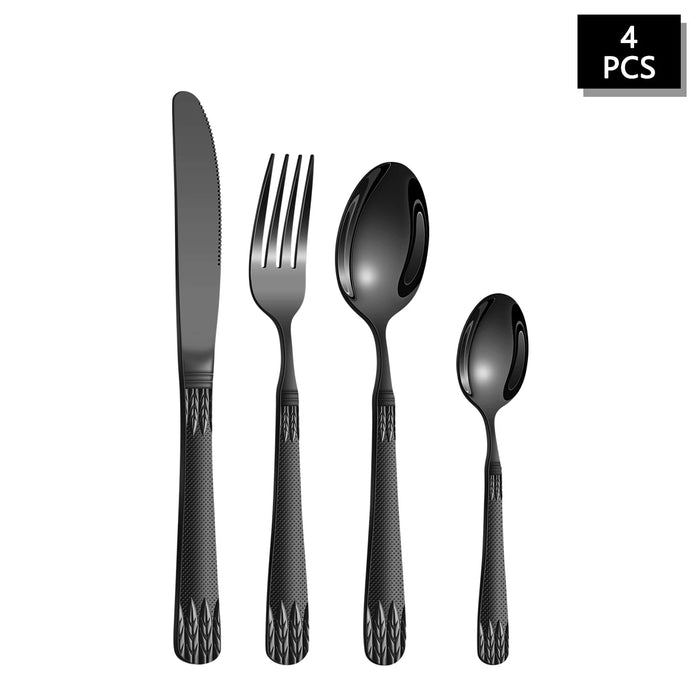 4 / 16 / 24 Piece Stainless Steel Cutlery Set With Wheat Ear Handle