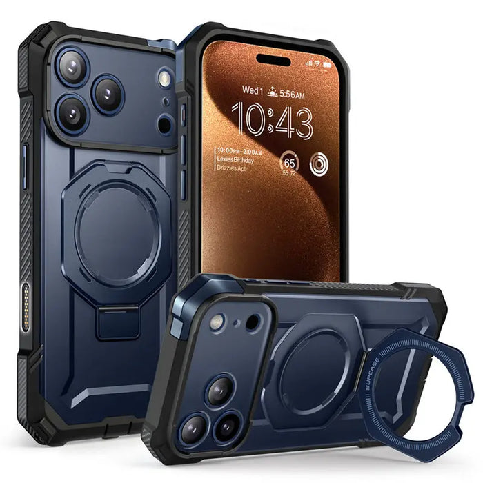 For Iphone 17 Pro Max Ub Grip Heavy Duty Rugged Magnetic Phone Case With Stand & Camera Control Capture Button