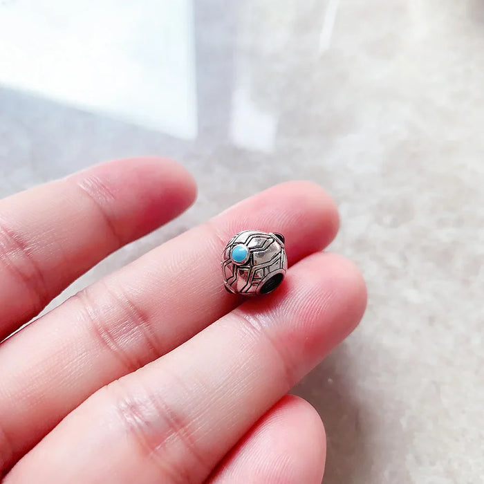 925 Sterling Silver Ethnic Bead Charm Luxury Accessory For Jewelry Making