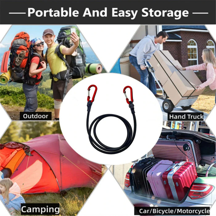 Strong Bungee Cord With Carabiner Hooks For Camping