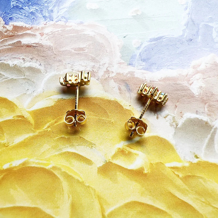 925 Sterling Silver Colourful Stone Ear Studs For Women