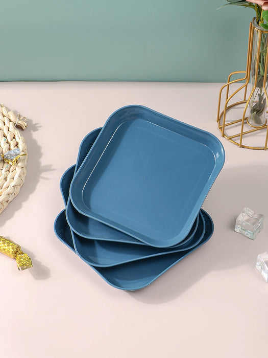 4 / 8 / 12 Piece Reusable Dark Blue Snack Plates Perfect For Family Kitchen Picnics Camping And More