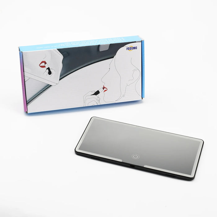 Ultra Thin Led Car Makeup Mirror Usb Charge Touch Screen Dimmable Light