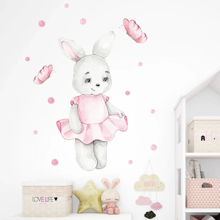Adorable Rabbit Wall Sticker For Kids Room Decor