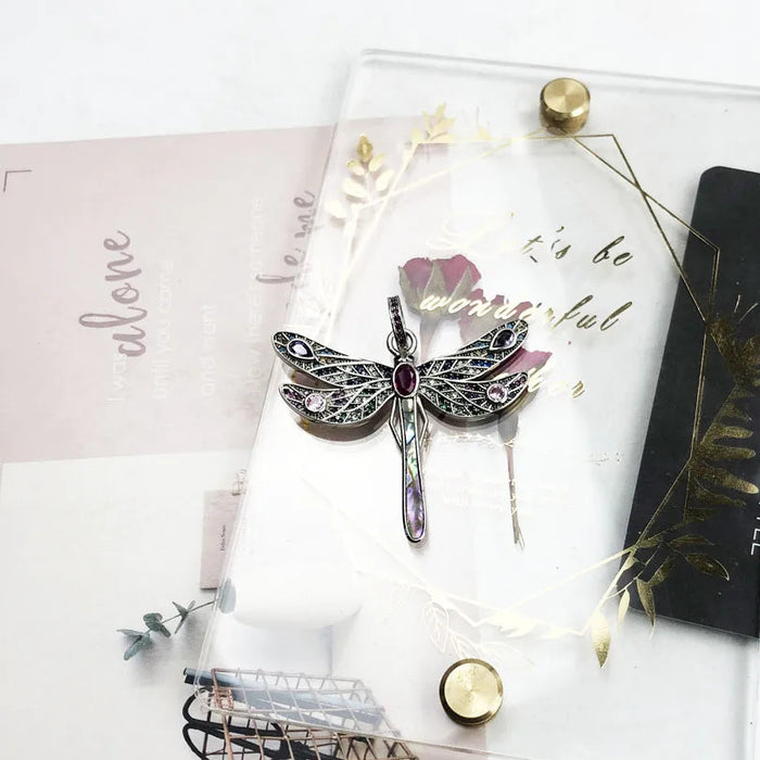 925 Sterling Silver Boho Dragonfly Pendant Real Nature Inspired Gift For Women