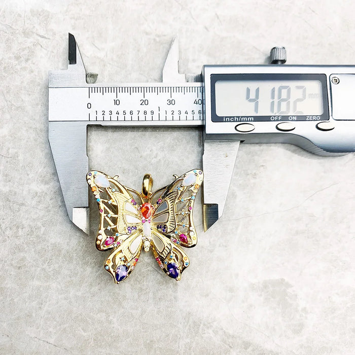 925 Sterling Silver Golden Butterfly Pendant Accessory For Women