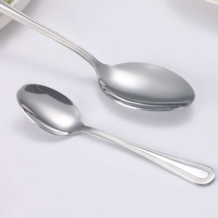 6 / 30 Piece Retro Bead Stainless Steel Tableware Set With Knife Fork And Spoon