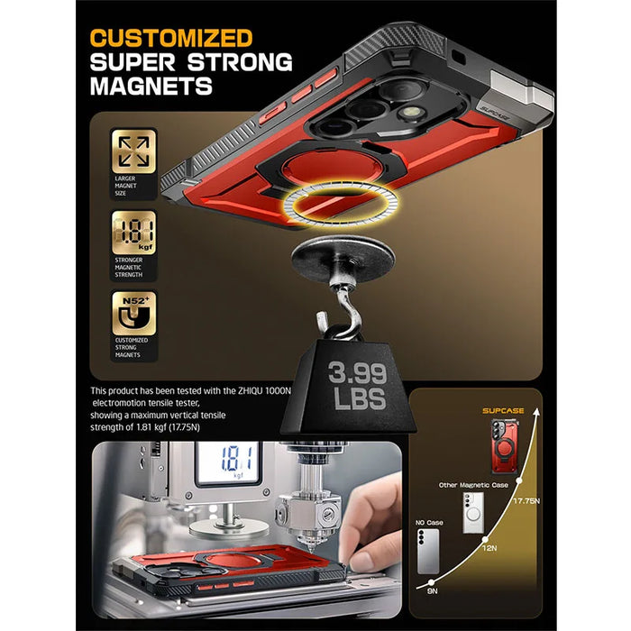 For Samsung Galaxy S25 6.2 Inch Ub Grip Heavy Duty Shockproof Magnetic Phone Case Compatible With Magsafe & Stand