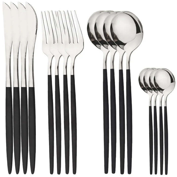 16 Piece Stainless Steel Cutlery Set For Elegant Dining